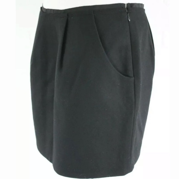 J Crew Black Felted Wool Pocket Mini Skirt 4 - Picture 1 of 14